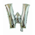 Shiny silver foil letter W balloon for festive wedding party decoration and events - Bright Silver W