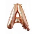 16-inch rose gold letter A foil balloon for wedding party and event decoration - Rose Gold A