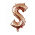 Single 16-inch rose gold letter S foil balloon for wedding and party decorations - Rose Gold S