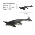 Juguete modelo de dinosaurio Mosasaurus realista en gris oscuro con manchas blancas - Mosasaurio