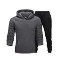 Survêtement décontracté pour homme avec sweat à capuche gris foncé et pantalon de jogging noir - Gris Foncé/Noir