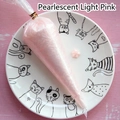 Detailed view of pearlescent light pink cream glue squeezed in a star shape for DIY crafts - 100 g / Pearl Light Pink