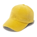 Cappellino da baseball giallo in peluche da donna, berretto invernale in finta pelliccia - 56-60cm Regolabile / Giallo