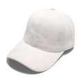 Detailed view of the white textured fabric and stitching on this warm baseball cap - 56-60cm Adjustable / Suede White