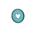 Teal frosted 35mm disc-bound ring with heart cutout for loose-leaf planners - Green