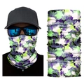 Thermal seamless gaiter with purple, green and black ink splash abstract pattern for cycling - S276 Ink Splatter Purple