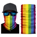 Rainbow flag patterned seamless neck gaiter for outdoor cycling and ski protection - S291 Rainbow Stripes