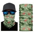 Christmas reindeer pattern magic headwear neck gaiter in green and red festive style - S298 Christmas Reindeer