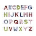 Silver 8mm alloy letters with colorful rhinestones for DIY bracelets and phone chains - Full Rhinestone Alphabet Style / A-Z Full Set / Single Multicolor