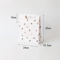 Christmas paper gift bag with Santa and reindeer patterns and 32x24cm dimensions - White Large