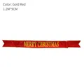 Nastro decorativo albero di Natale rosso oro con stampa Merry Christmas 1,2M x 9CM - Banner a Nastro Oro e Rosso / Oro Rosso