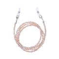Dettaglio di catene per occhiali con perline color champagne e argento e chiusura a moschettone - 1# (Oro Champagne e Bianco Argento Misto)