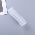 Detailed view of translucent silicone handle mold with four positioning holes for DIY resin tray - Small Curved Handle Mold