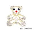 Golden bear brooch with sparkling rhinestones and white pearl accent 3.5x3.0cm - Full Rhinestone Gold Bear (YNCP4947)