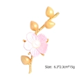 Pink floral brooch with pearl center and golden branches, size 6.3x2.3cm and weight 15g - Pink Flower with Branched Stem (YNCP5224粉色)