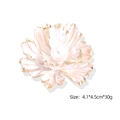 Exquisite flower brooch featuring cream enamel petals and a central round white pearl - Large Artificial Pearl with White Border