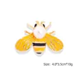 Exquisite golden bee brooch with yellow enamel wings and white pearl detail, size 4x3.5cm - Yellow and Black Striped Bee (YNCP00961)