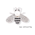 Silver bee brooch with crystals and large white pearl, size 4.0x3.5cm variant - Large Silver-Colored Artificial Pearl Bee