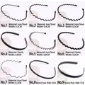 Set mit 9 schwarzen Sport-Haarbändern für Herren aus Stahl und Kunststoff, 0,2-1,2 cm breit - 9-teiliges Basis-Set / Schwarz