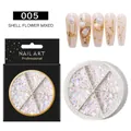 Aurora mermaid half pearls nail art kit in a six-compartment rotating wheel box - Iridescent Half Pearl Wheel (005)