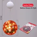 LED Christmas light hanging featuring Santa Claus design with 14cm diameter disk - Santa Claus