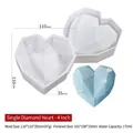 4-inch diamanten hart siliconen vorm voor DIY bakken, 110mm formaat in witte afwerking - 4 Inch Diamanten Hart