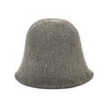 Detailed texture of a taupe wool knit bell-shaped bucket hat for winter style - M(56-58cm) / Gray