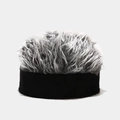 Detalle del gorro de camuflaje con peluca integrada de fibras sintéticas gris y blanco - M (56-58cm) / Color Sólido Con Peluca Gris