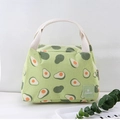 Insulated lunch bag with light green avocado print and durable canvas handles - 23*15*15CM / Full Print Green Avocado