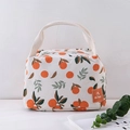 Insulated lunch bag with orange print, thick aluminum foil lining and zipper closure - 23*15*15CM / Full Print Red Cherry