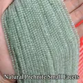 Faceted natural green prehnite gemstone beads for jewelry making projects - Prehnite 3mm