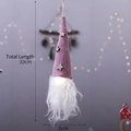 Gnomo di Natale a strisce rosa con corpo luminoso e dettagli a stella d'argento - WZ20002 Testa di Vecchio Uomo Rosa