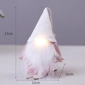 Gnomo di Natale rosa con cappello bianco e naso luminoso su sci in legno per decoro - WZ20006 Pupazzo di Neve da Sci Bianco
