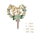 Acrylic Bride to Be floral heart cake topper for wedding party, 14cm width x 18cm height - Heart Wreath Bride To Be