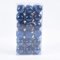 36-piece set of blue Christmas ball ornaments in mixed finishes for tree decoration - 36Pcs/4cm / Navy Blue