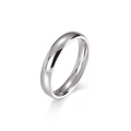 Bague en acier inoxydable argenté poli avec un design rond minimaliste de 4 mm - US 6 / Style Anneau Simple / Bague Homme Couleur Acier (KR20042-D)