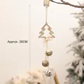 Nordic Christmas glitter tree ornament with bells and bow decoration, 35cm length - Christmas Tree with Small Bells