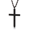 Colgante de cruz espiral negro con cadena de cuerda trenzada negra para hombre - Solo Colgante (KP96723-KFC) / Negro