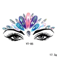 Macro detail of colorful crown-shaped face gem stickers for festive party makeup - YT-85