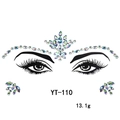 Macro shot of YT-110 crown-shaped AB iridescent face jewels and rhinestone stickers - YT-110
