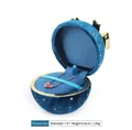 Dark blue velvet pendant box with golden star sequins and a heart-shaped necklace - Pendant Box / Light Blue