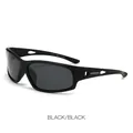 Gafas de sol deportivas polarizadas con montura negra mate y cristales gris oscuro - Montura Negra Lentes Gris Negro