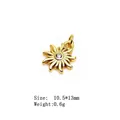 Golden sun charm pendant with micro-inlaid zircon and fine metal texture, 10.5x13mm - Style 4# Sun Pendant