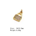 Gold plated padlock pendant featuring zircon micro-pave setting with secure loop clasp - Style 7# Lock