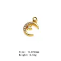 Golden moon and star jewelry charm pendant with micro-set white zircon stones - Style 12# Moon Holding Star