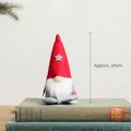 Nain de Noël décoratif rouge et gris en peluche avec étoile, environ 14cm - Environ 14cm / Style D-Gnome à Bonnet Pointu Rouge avec Étoile Grise