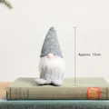 Gnome de Noël en tricot gris avec barbe blanche et indicateur de taille de 15 cm - Environ 15cm / Style E-Gnome au Bonnet en Maille Gris