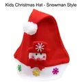 Gorro de Navidad para niños con muñeco de nieve 3D y copos de nieve con lentejuelas - Gorro de Navidad para Niños - Muñeco de Nieve
