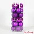 Set di palline di Natale viola da 6cm con finiture lucide e opache in confezione - 6cm (Confezione da 24) / Viola