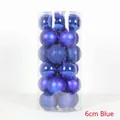 Set di palline di Natale blu da 6 cm con finiture lucide, opache e glitterate - 6cm (Confezione da 24) / Blu